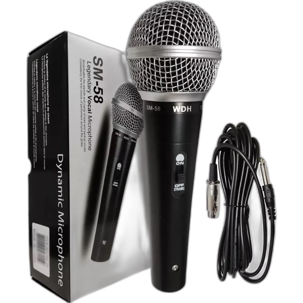 Microfone Profissional Vocal Dinâmico Com Cabo Sm58