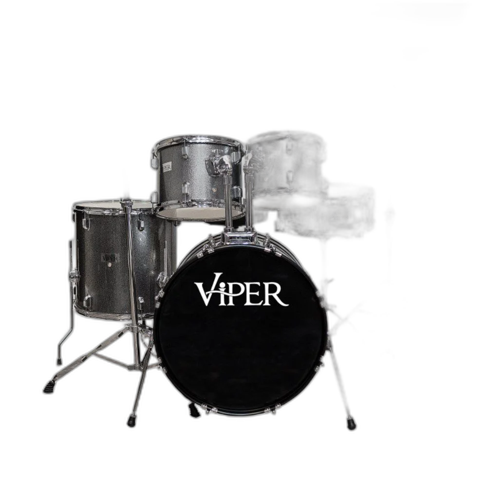 Bateria Acústica 20" X-Pro Viper Com Banco e Pratos Prata