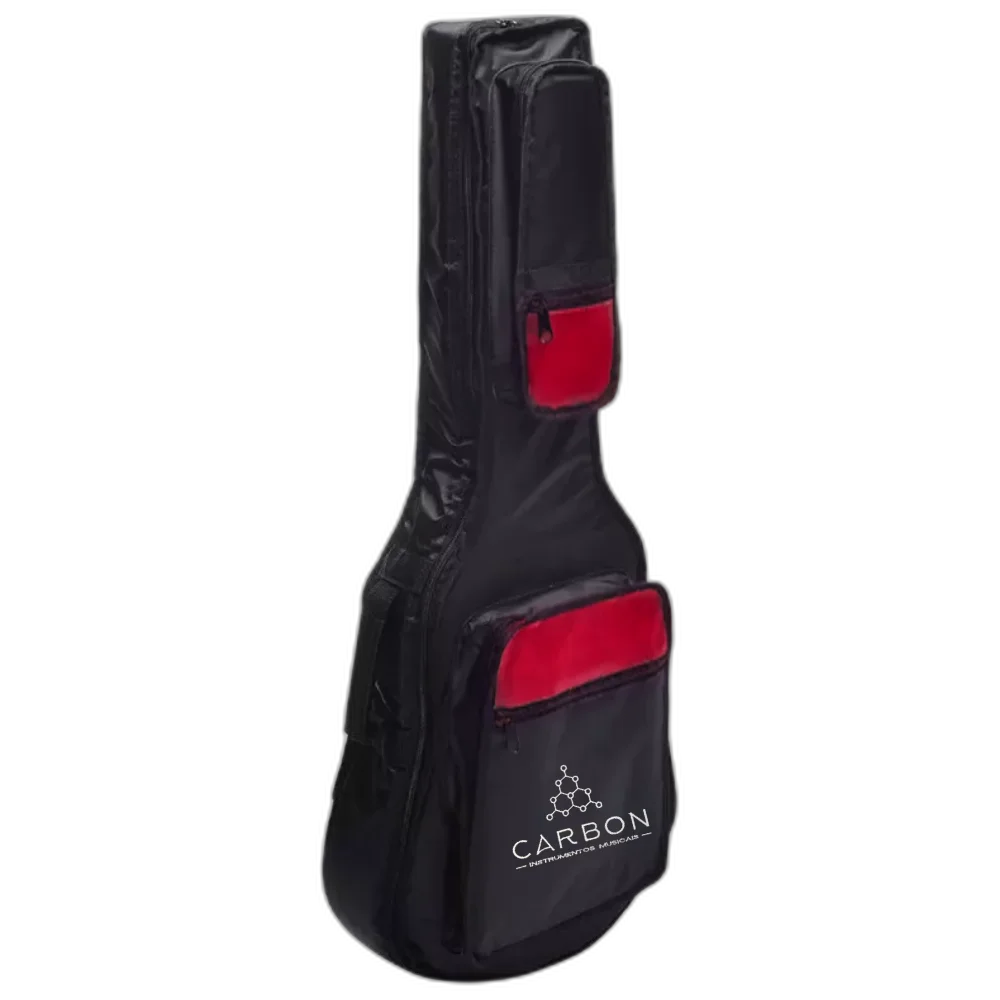 Capa Bag Violão Folk Acolchoada Premium Nylon 70 Vermelha