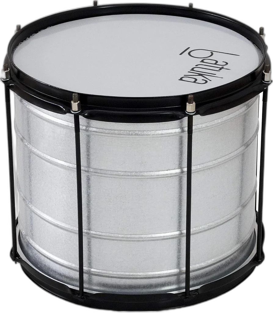 Surdo 30X14" Alumisteel 6 Afin Aro Chapa Preto Pele Leitosa Batuka