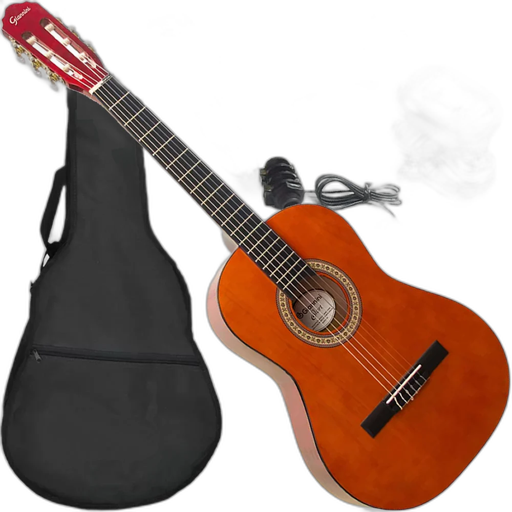 Kit Violão Giannini Start N6 3/4 Natural Eletroacústico Nylon Canhoto