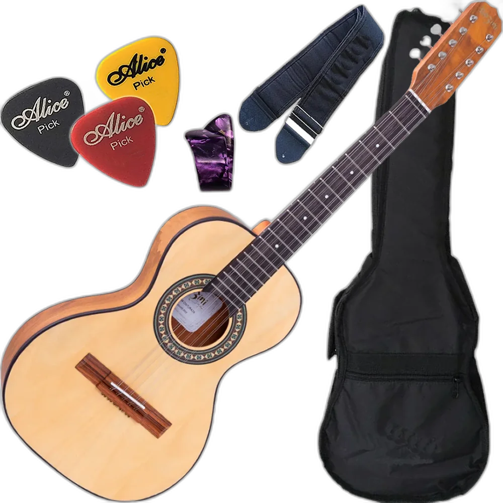 Kit Viola Caipira Cinturada Acústica Rv154 AC.F.I Rozini Natural