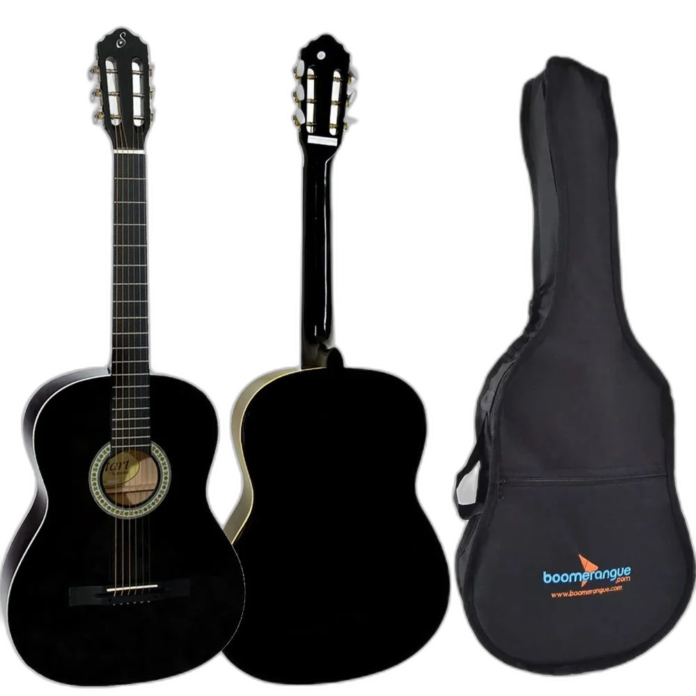 Kit Violão Clássico Acústico Estudante Em Aço S14 Bk Preto Giannini Completo