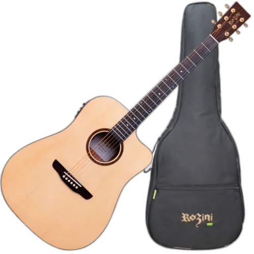 Violão Elétrico Rozini Premium Folk RX320.AT.N.CT.LP Fishman