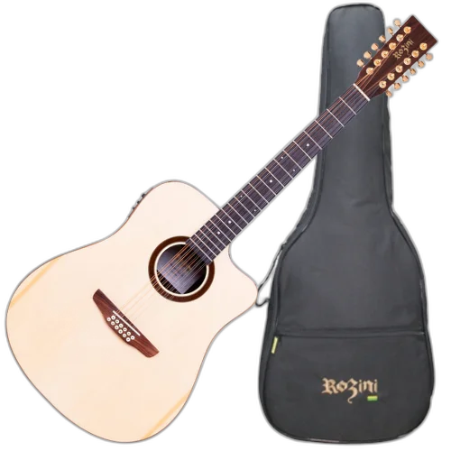 Violão Elétrico Rozini Premium 12 Cordas RX420.AT.N.CT.LP