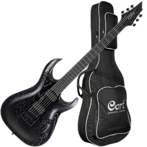 Guitarra Cort KX700 EverTune Open Pore Black Potência e Estabilidade Absolutas com Bag