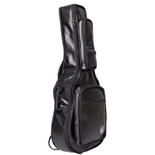 Capa Acolchoada Para Violão Folk Premium Couro Preta