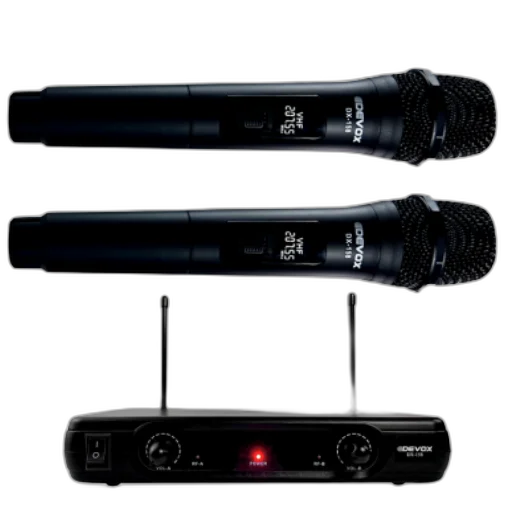 Microfone Sem Fio Duplo VHF DX-158 Devox