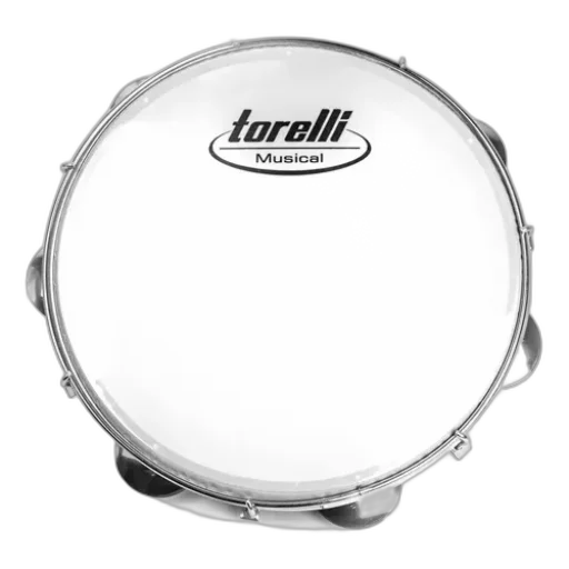 Pandeiro Torelli 10" Nylon Preto TP309PR com Pele Leitosa e Afinadores