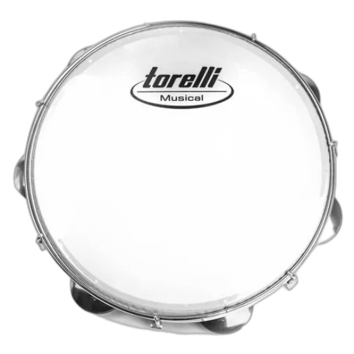 Pandeiro 10" Torelli TP309BC Injetado Branco com Pele Leitosa
