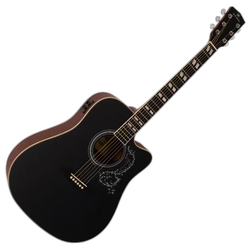 Violão Eletroacústico Aço Michael Folk VMF440 BK Black com Tampo em Spruce