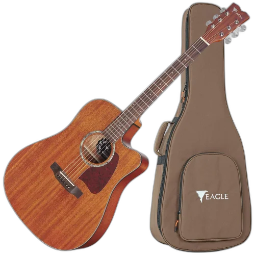 Violão Eletroacústico Eagle Folk EMD 660 STNT Natural Acetinado com Sistema TruVibe e Bag Deluxe