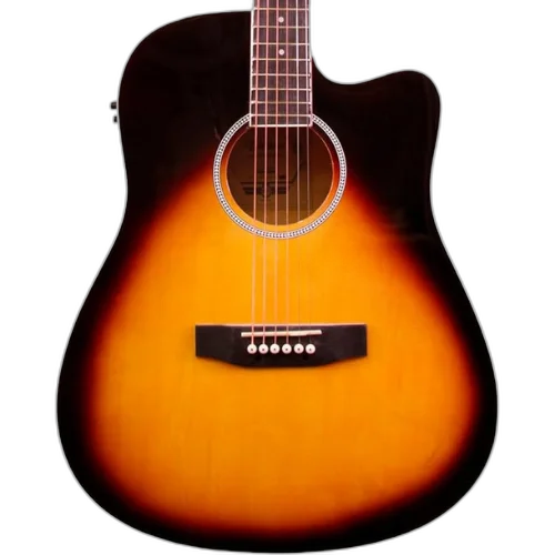 Violão Eletroacústico Waldman DCE 141 VS Folk Aço e Pré-amplificador EQ-3RT