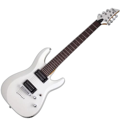 Guitarra Schecter C-7 Deluxe 7 Cordas SWHT Satin White com Captadores Diamond Plus e Ponte Tune-O-Matic 438