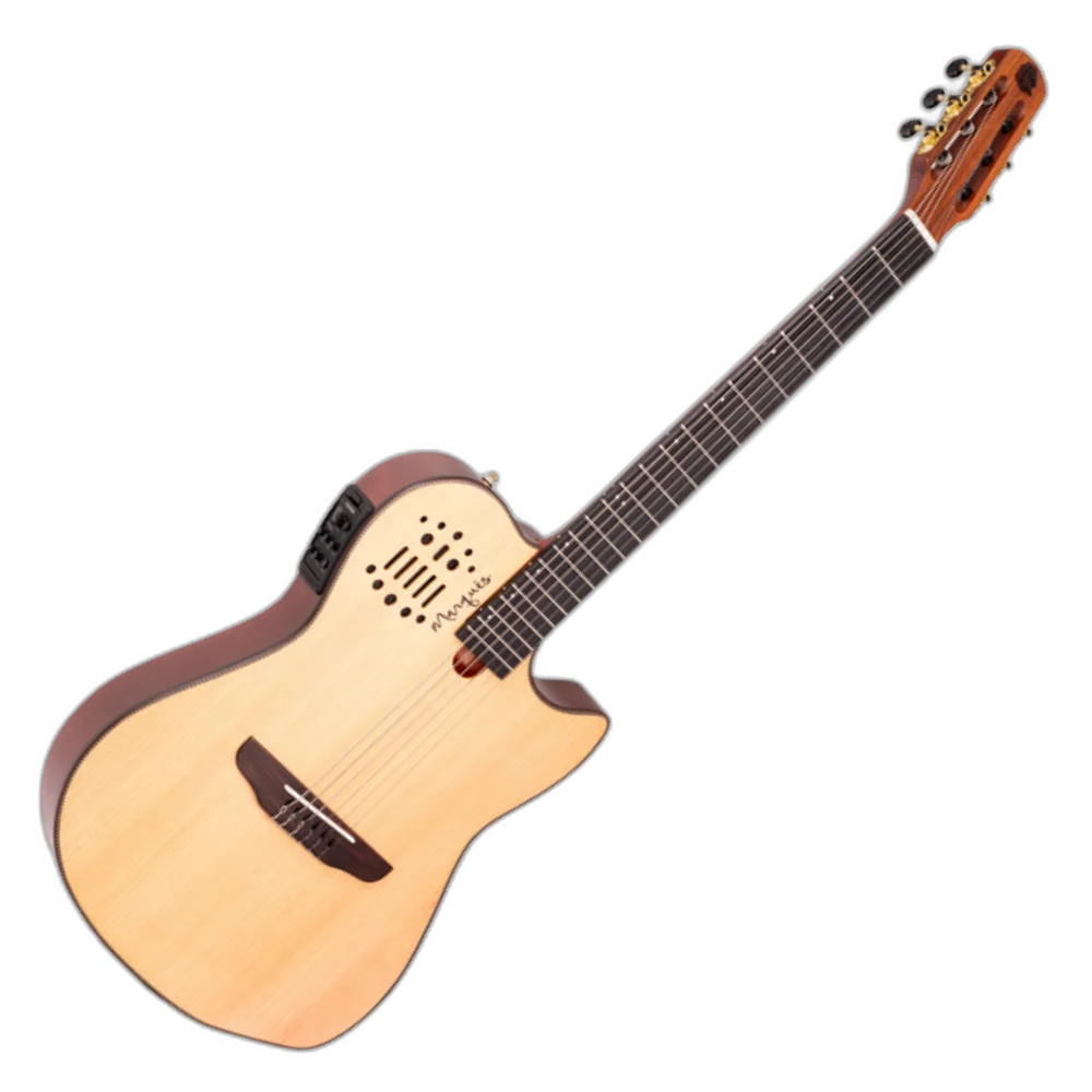 Violão Eletroacústico Marquês VN-162NSEQ NS Nylon Super Flat Natural Fosco Maciço