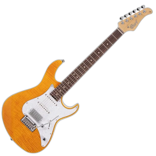 Guitarra Cort G280 Select AMB Amber com Captadores Voiced Tone VTS-63 e VTH-77 e Ponte CFA-III Tremolo e Bag