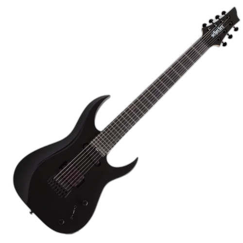 Guitarra Schecter Sunset-7 Triad Gloss Black 7 Cordas com Captadores Fishman Fluence Modern e Ponte Hipshot Hardtail 2575