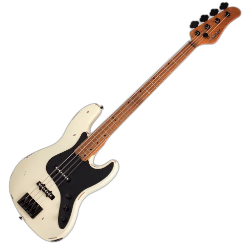 Contrabaixo Schecter J-4 Sixx WIV Worn Ivory com Captadores EMG 35J e 35P4 e Ponte Schecter Custom String-Thru 355