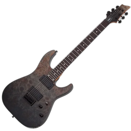 Guitarra Schecter C-1 Standard BFB Black Fade Burst Burl com Captadores Schecter USA SuperCharger Mach-6 HH e Ponte Hipshot Hardtail 3950