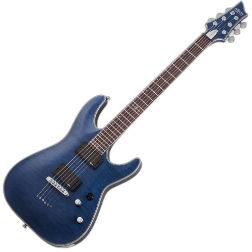 Guitarra Schecter C-1 Platinum STMB See Thru Midnight Blue com Captadores EMG 81/85 e Ponte Tune-O-Matic String-Thru 779