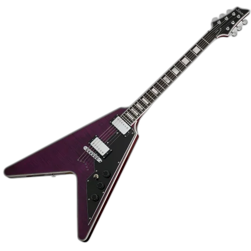 Guitarra Schecter V-1 Custom TPB Trans Purple com Captadores Schecter Diamond Plus HH e Ponte TonePros Locking Tune-O-Matic String-Thru 654