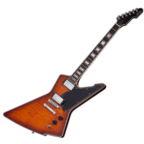 Guitarra Schecter E-1 Custom Vintage Sunburst com Captadores Schecter USA Pasadena e Pasadena Plus e Ponte Tune-O-Matic String-Thru 3105