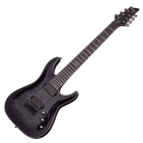Guitarra Schecter Hellraiser Hybrid C-7 TBB Trans Black Burst 7 Cordas com Captadores EMG 57-7H/66-7H e Ponte Tune-O-Matic String-Thru 1924