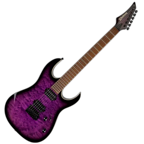 Guitarra Waldman WIGR220 QPP Quilted Purple com Captadores H-H Cerâmicos WLD Design e Ponte Tremolo Semi-Flutuante