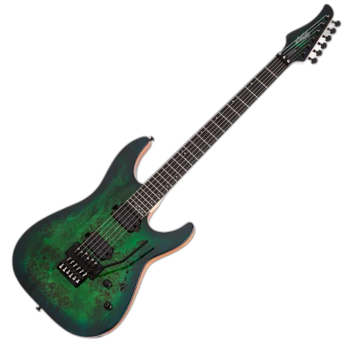 Guitarra Schecter C-6 Pro FR AQB Aqua Burst com Captadores Schecter Diamond Decimator HH e Ponte Floyd Rose 1000 Series 3635