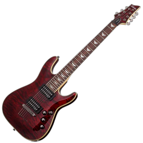 Guitarra Schecter Omen Extreme-7 BCH Black Cherry 7 Cordas com Captadores Schecter Diamond Plus HH e Ponte Tune-O-Matic 2008