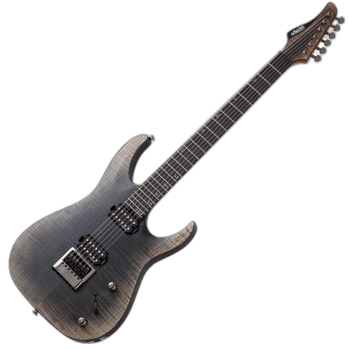 Guitarra Schecter Banshee Mach-6 Evertune FOB Fallout Burst com Captadores Schecter USA Pasadena e Pasadena Plus HH e Ponte Evertune F Model 1414