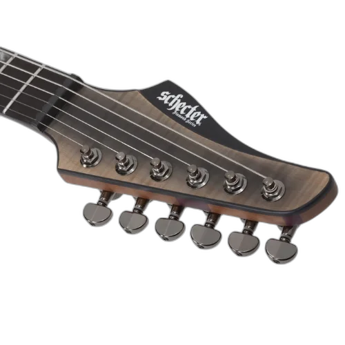 Guitarra Schecter Banshee Mach-6 Evertune FOB Fallout Burst com Captadores Schecter USA Pasadena e Pasadena Plus HH e Ponte Evertune F Model 1414
