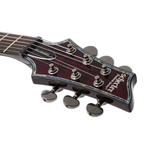 Guitarra Schecter Hellraiser C-1 BCH Black Cherry com Captadores EMG 81TW/89 HH Ativos e Ponte TonePros TOM Thru-Body 1788