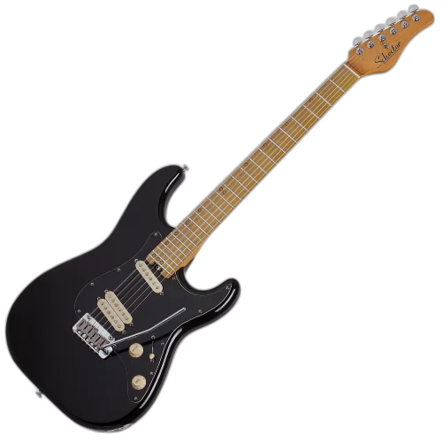 Guitarra Schecter MV-6 GB Gloss Black com Captadores Schecter Diamond 351 SSS e Ponte Schecter 2-Point Tremolo 4201