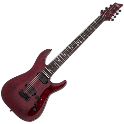 Guitarra Schecter C-7 Apocalypse RR Red Reign 7 Cordas com Captadores Schecter USA Apocalypse-VII Alnico e Ponte Hipshot Hardtail 3056