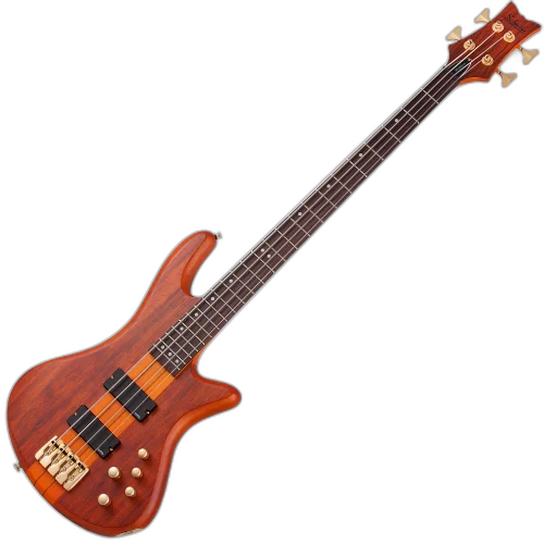 Contrabaixo Schecter Stiletto Studio-4 HSN Honey Satin com Captadores EMG 35HZ e Ponte Schecter Custom Bass String Thru 2710