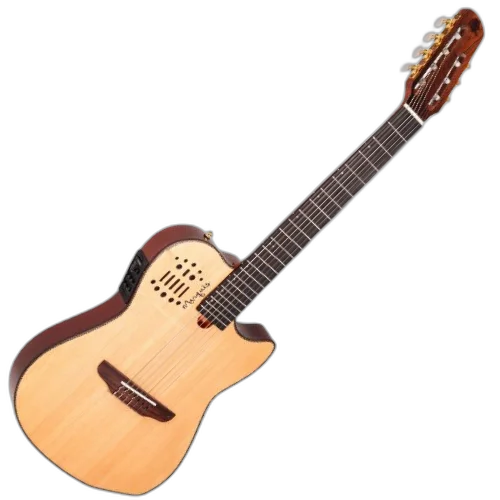 Violão Eletroacústico Marquês 7-VN-130NSEQ 7 Cordas Super Flat Natural Fosco Maciço com Fishman Clasica III