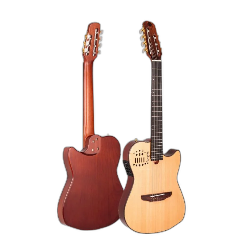 Violão Eletroacústico Marquês 7-VN-130NSEQ 7 Cordas Super Flat Natural Fosco Maciço com Fishman Clasica III