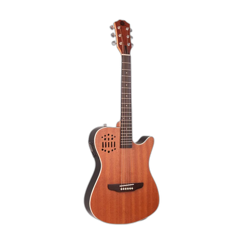 Violão Eletroacústico Marquês VA144 MGS EQ Flat Travel Baby Mahogany Fosco Aço com MET-A08