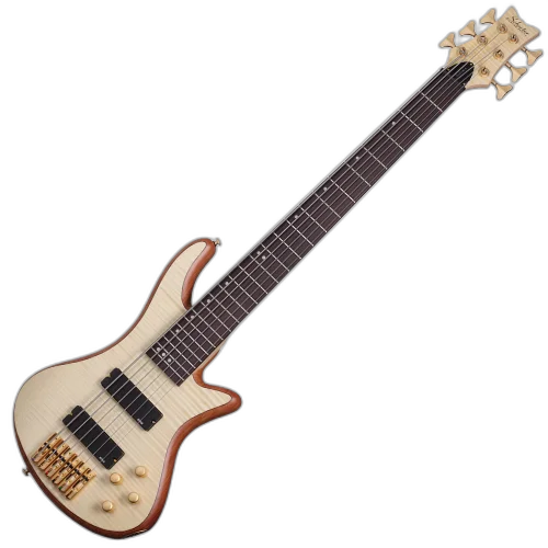 Contrabaixo Schecter Stiletto Custom-6 NAT Natural Satin com Captadores EMG 40HZ e Ponte Schecter Custom String-Thru 2543