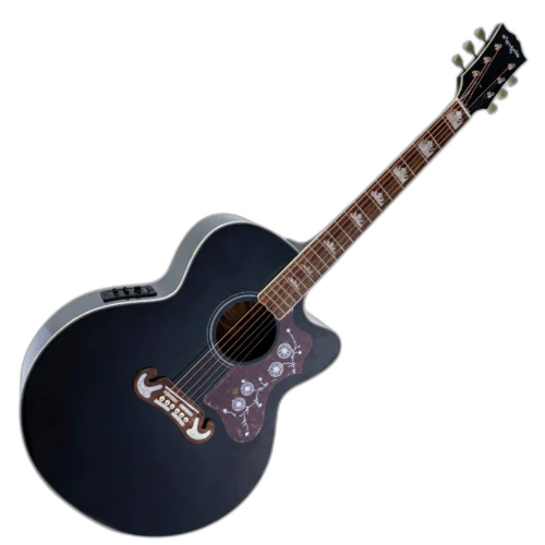 Violão Eletroacústico Marquês VA209 BK EQ Jumbo Cutaway Black Brilho Aço com Fishman Presys+