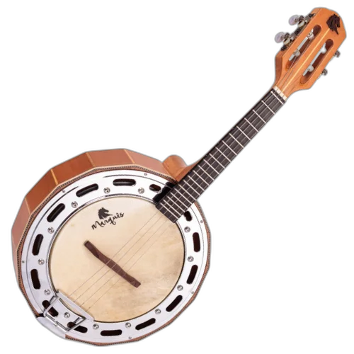 Banjo Marquês Musical BAJ98 NS EL Natural com Captador Passivo Cap-06 e Aro Cromado