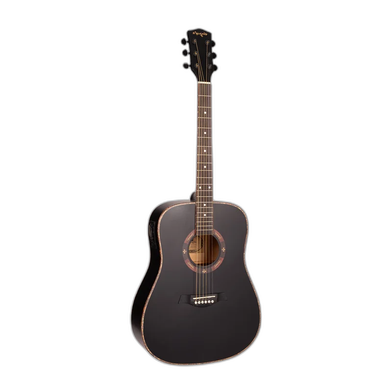 Violão Eletroacústico Marquês VA-229BKSEQ Folk Black Fosco Aço com MET-A08
