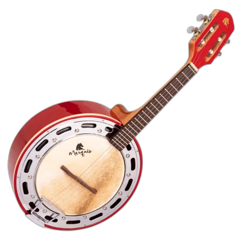Banjo Eletroacústico Marquês Musical BAJ88 RD EL Vermelho com Captador Passivo e Aro Cromado