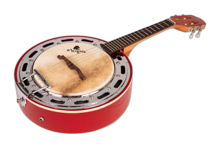 Banjo Eletroacústico Marquês Musical BAJ88 RD EL Vermelho com Captador Passivo e Aro Cromado