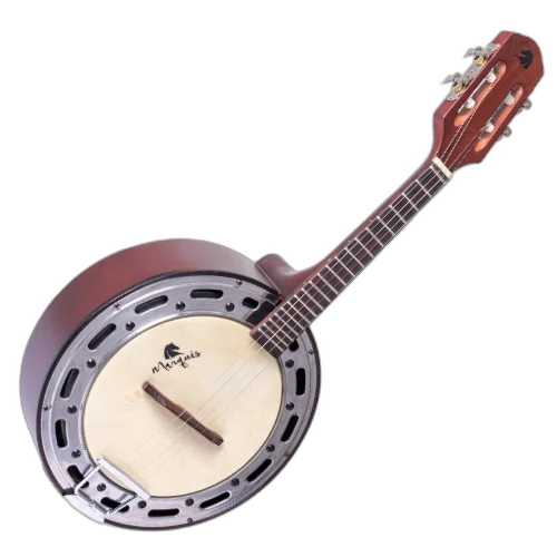 Banjo Acústico Marquês Musical BAJ87 CTS AC Castanho Fosco com Aro Jateado e Pele Caprina