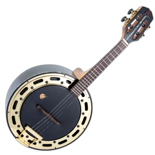 Banjo Eletroacústico Marquês Musical BAJ224 BKS EL Ouro Preto com Captador Passivo e Aro Dourado