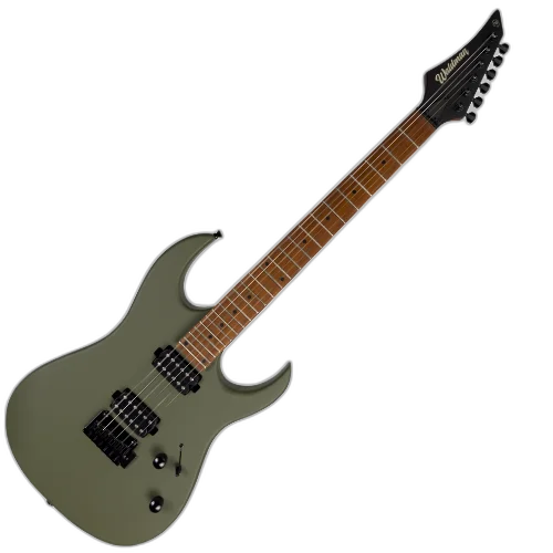 Guitarra Waldman WIGR120 OG Olive Green com Captadores HH Cerâmicos e Ponte Tremolo Semi-Flutuante