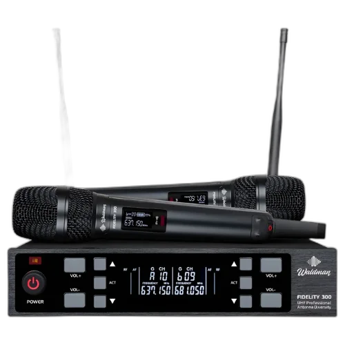 Microfone Duplo Sem Fio Waldman Fidelity 300 com Tecnologia UHF
