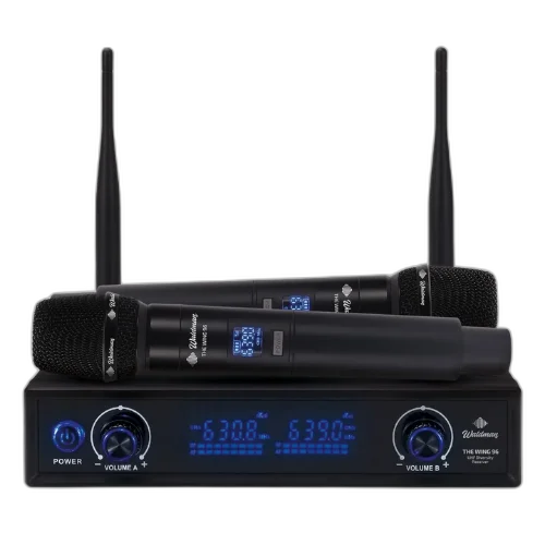 Microfone Sem Fio Duplo Waldman WTW-96/620 com 96 Frequências e Tecnologia Anti-Interferência